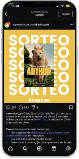 Sorteos en redes sociales